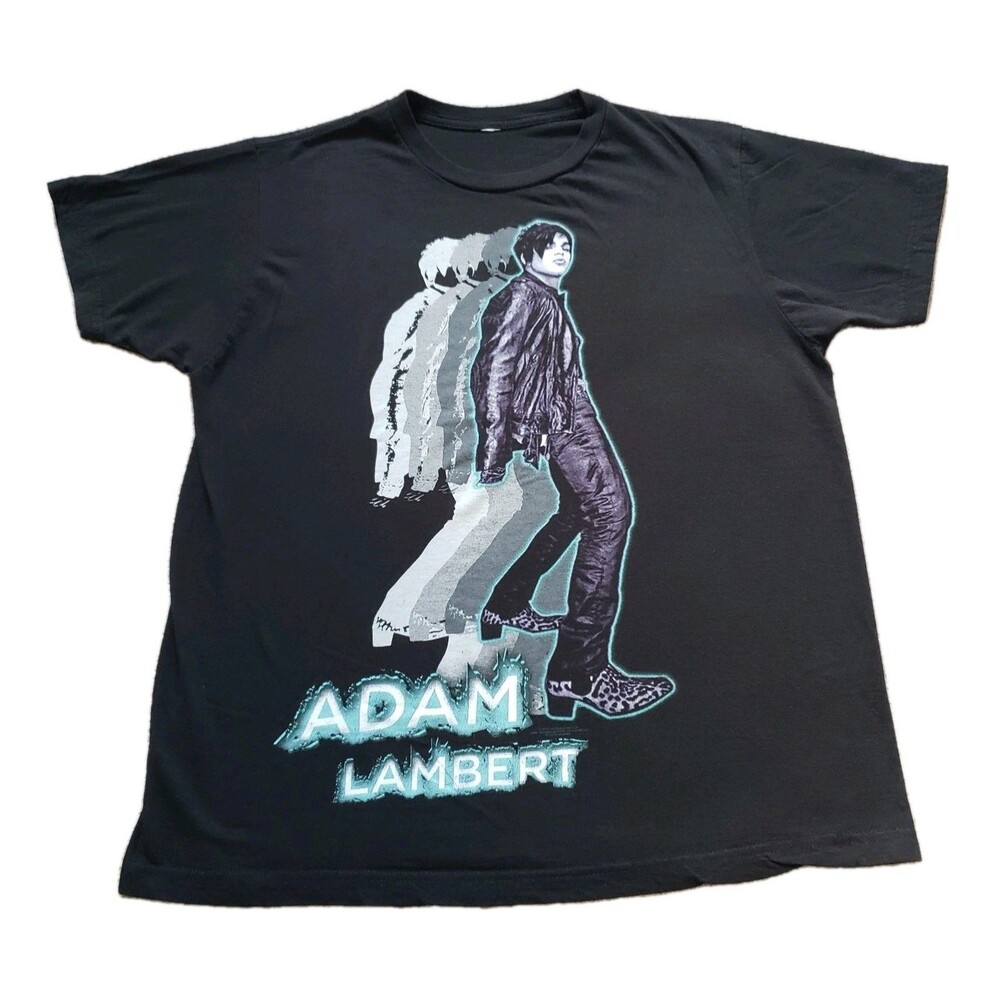 Vintage 2009 Adam Lambert Glam Nation Tour Sz S/M Unisex Black T-Shirt American